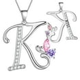 thumbnail image 1 of Beautlace Butterfly Initial Necklace,925 Sterling Silver A-Z Letter Birthstone Butterflies Pendant Personalized Necklace Gifts for Women, 1 of 9
