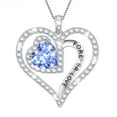 thumbnail image 1 of Beautlace Forever Love Heart Necklace,925 Sterling Silver Birthstone Heart Pendant Necklace Jewelry Birthday Christmas Valentines Mothers Day Gifts for Women Mom-December, 1 of 12