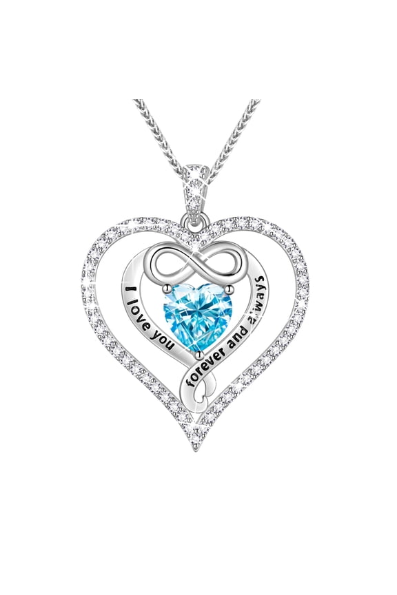 925 Sterling Silver 1CT Heart Moissanite Necklace,I Love You Forever and Always Birthstone Moissanite Jewelry Gift for Women