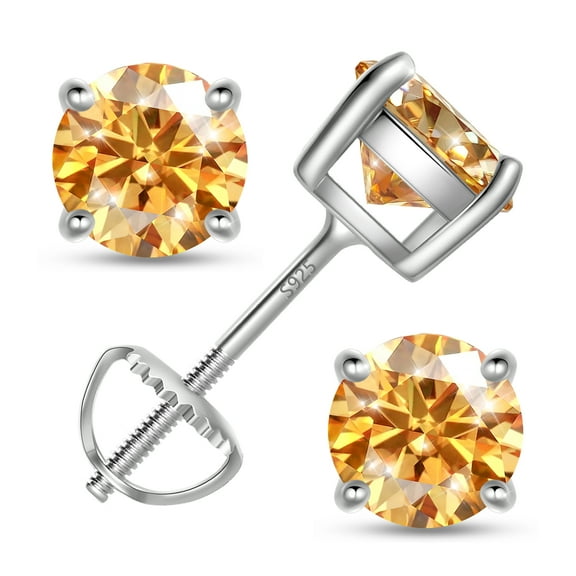 Beautlace 925 Sterling Silver Moissanite Stud Earrings for Women, 2 Carat GRA Certified D Color VVS1, Screw Back Simulated Diamond Jewelry Gift for Birthday, Christmas, Mother’s Day