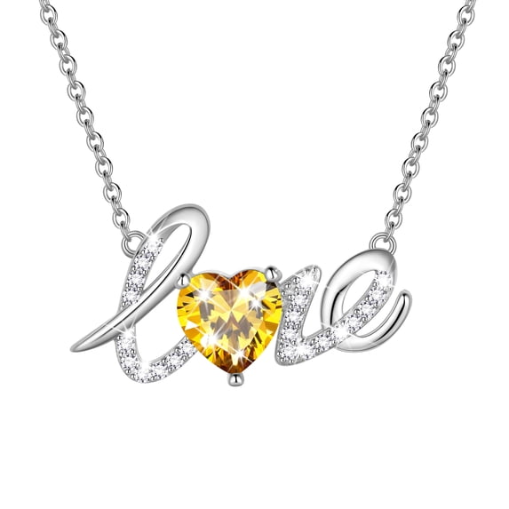 Beautlace Heart Love Necklace,925 Sterling Silver Enchanting Love Birthstone Heart Pendant Necklace Jewelry Birthday Christmas Mother's Day Gifts for Women Mom