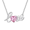 thumbnail image 1 of Beautlace Heart Love Necklace,925 Sterling Silver Enchanting Love Birthstone Heart Pendant Necklace Jewelry Birthday Christmas Valentines Mother's Day Gifts for Women Mom, 1 of 9
