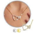 thumbnail image 1 of Beautlace Heart Necklace for Women,5A Cubic Zirconia Double Heart Pendant Necklace,18k Gold Plated Love Valentine’s Day Anniversary Birthday Christmas Jewelry Gift for Mom Wife Girlfriend, 1 of 12