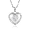 thumbnail image 1 of Beautlace Heart Necklace for Women,Sparkling CZ Heart Pendant Necklace,18k White Gold Plated Love Jewelry Gift for Mom Wife Girlfriend, 1 of 9