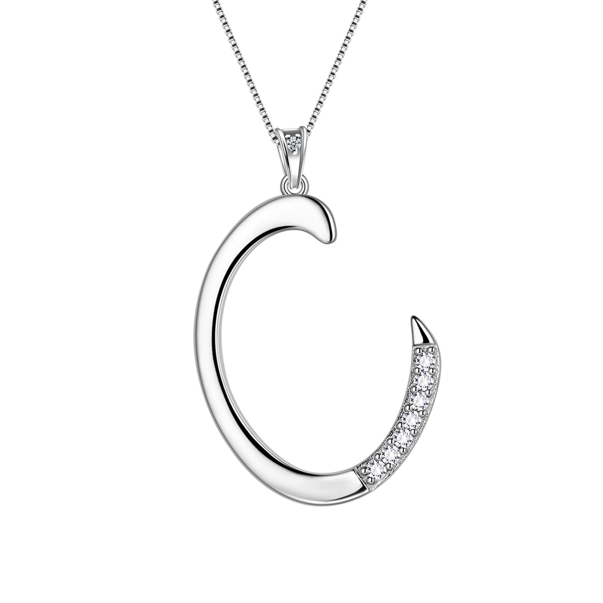 Beautlace Initial Letter C Necklace 925 Sterling Silver