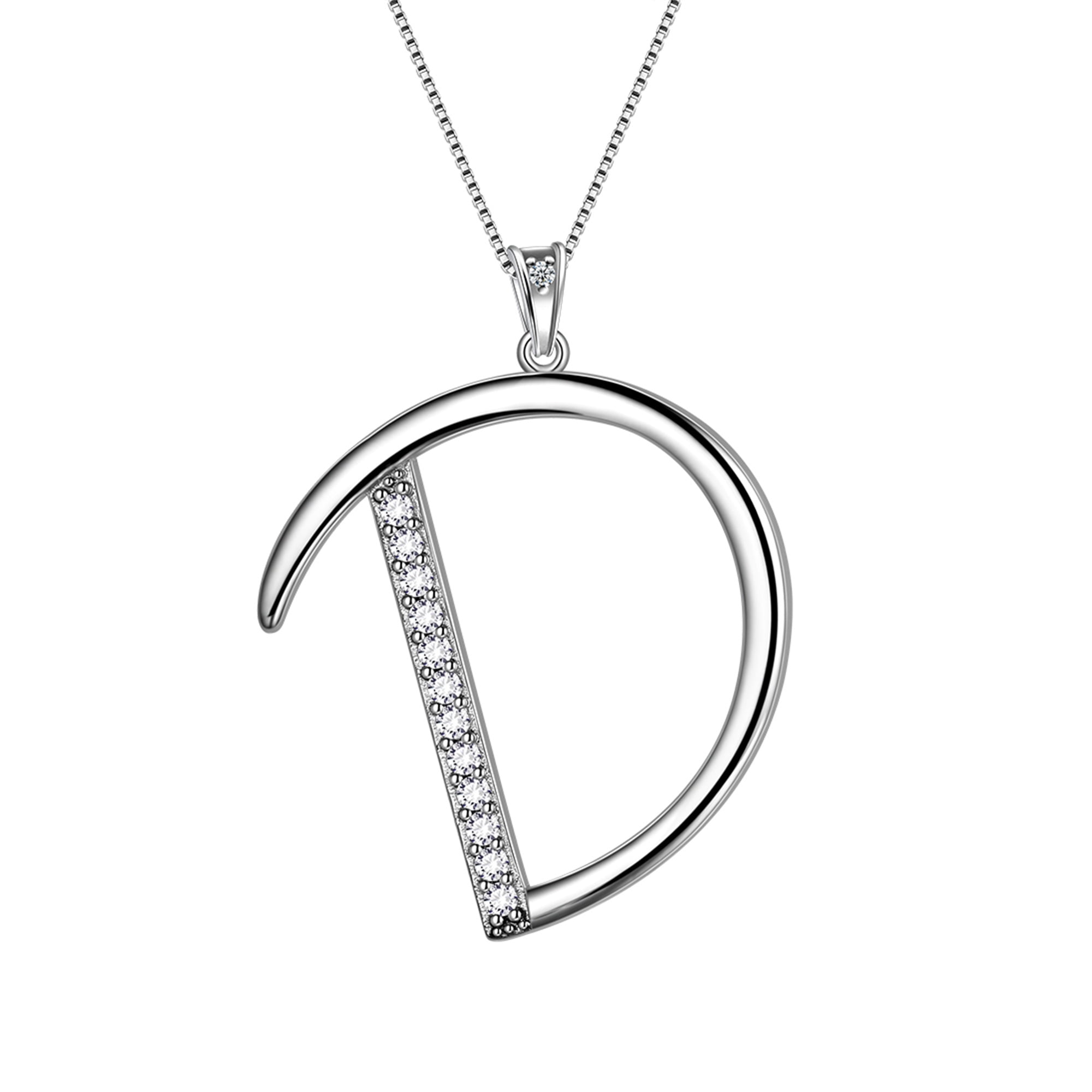 Beautlace Initial Letter D Necklace - 925 Sterling Silver Personalized ...