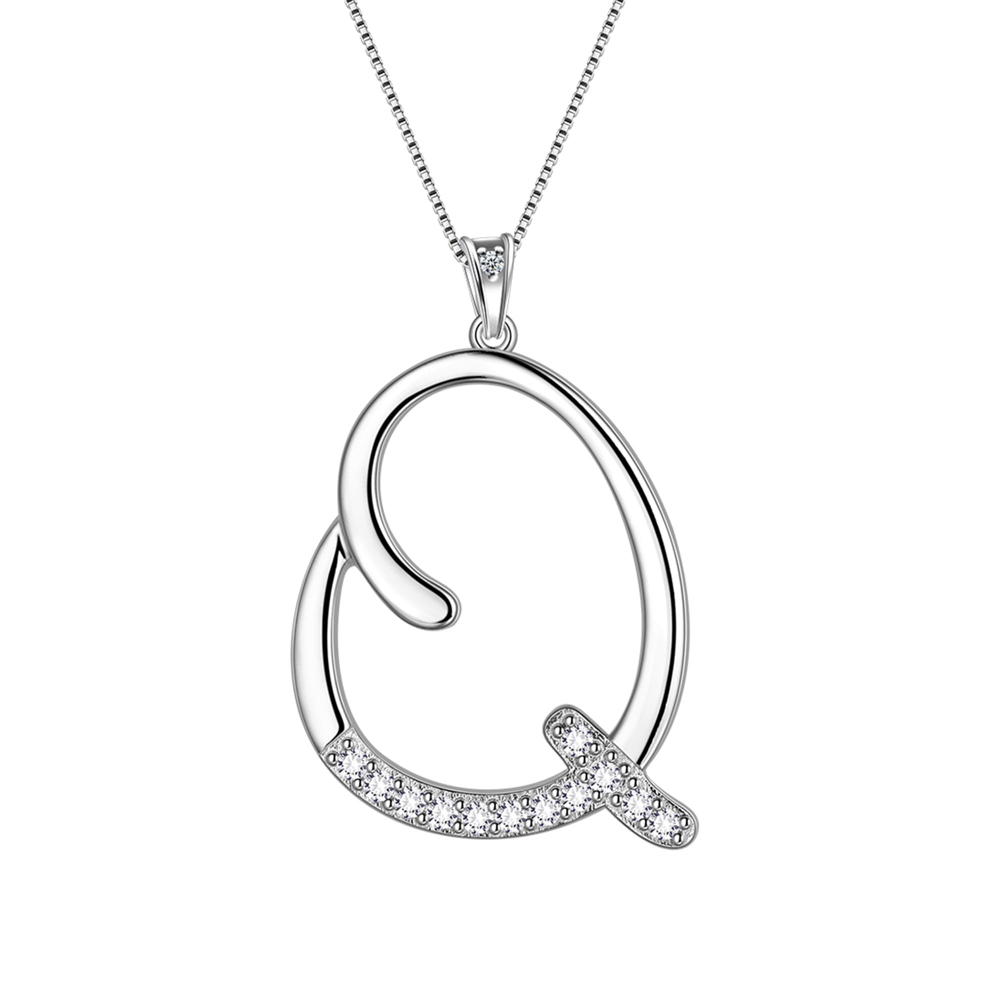 Brand Avenue 925 Silver Letter Q Necklace main image 1