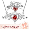 thumbnail image 1 of Beautlace Mom Necklace and Ring Set,925 Sterling Silver Love Heart January Garnet Birthstone Pendant Necklace/Adjustable Open Rings Jewelry Set Mother's Day Birthday Gifts for Mom Women Her Gandma, 1 of 11