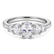 Beautlace Oval Cut Ring for Women S925 Sterling Silver Plated 5A CZ Solitaire Promise Engagement Ring Dainty Stackable Non Tarnish Wedding Anniversary Christmas