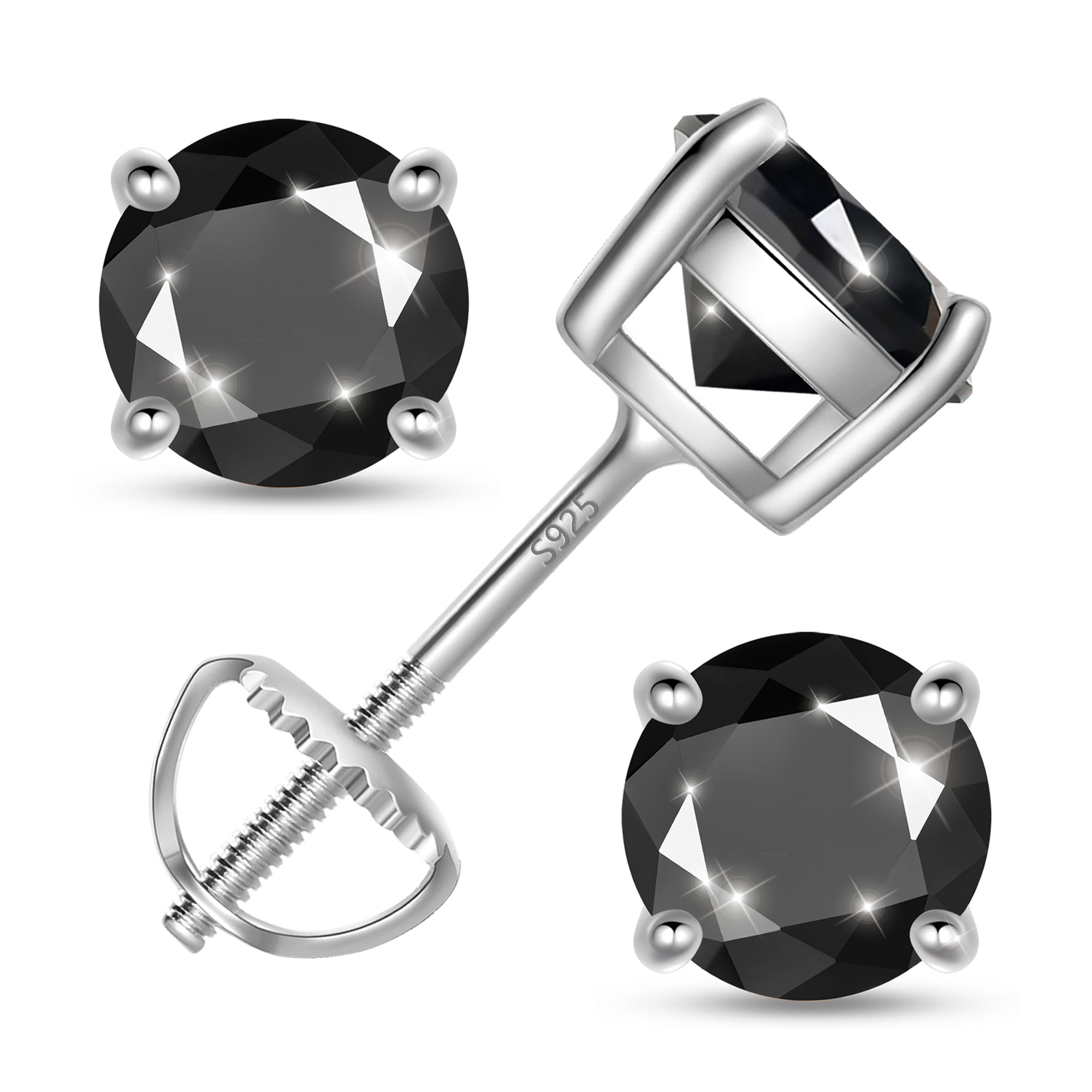 Beautlace 925 Sterling Silver Moissanite Stud Earrings for Women, 2 Carat GRA Certified D Color VVS1, Screw Back Simulated Diamond Jewelry Gift for Birthday, Christmas, Mother’s Day