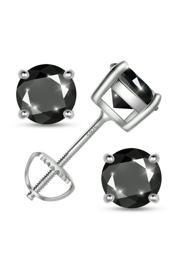 925 Sterling Silver Moissanite Stud Earrings for Women, 2 Carat GRA Certified D Color VVS1, Screw Back Simulated Diamond Jewelry Gift for Birthday, Christmas, Mother’s Day