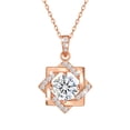 thumbnail image 1 of Beautlace Rose Gold Plated 925 Sterling Silver Moissanite Necklace for Women,2 Carat D VVS1 Round Cut Pendant,Geometric Halo Design,Christmas Birthday Jewelry Gift, 1 of 10