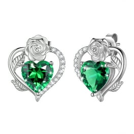 Sterling Silver 4mm Heart Birthstone Post Earrings Sterling Silver 4mm Heart Birthstone Post Earrings