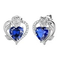 thumbnail image 1 of Beautlace Rose Heart Birthstone Earrings,September Birthstone Rose Flower Heart Earrings Studs 925 Sterling Silver Jewelry Gifts for Women, 1 of 11