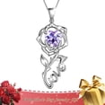 thumbnail image 1 of Beautlace Rose Love Necklace,925 Sterling Silver Birthstone Pendant Necklace Jewelry Birthday Christmas Valentines Mother's Day Gifts for Women Mom, 1 of 9