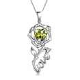 thumbnail image 1 of Beautlace Rose Love Necklace,925 Sterling Silver Birthstone Pendant Necklace Jewelry Birthday Christmas Mother's Day Gifts for Women Mom, 1 of 9