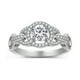 thumbnail image 1 of Beautlace Round Moissanite Engagement Rings,925 Sterling Silver Classic Promise Ring 0.8CT Wedding Rings for Women, 1 of 10