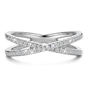 Beautlace Stackable Rings for Women,18K White Gold Plated Non Tarnish X Ring 5A Cubic Zirconia Twisted Criss Cross Minimalist Rings,Wedding Christmas Birthday Jewelry Gift for Her Wife Girlfriend