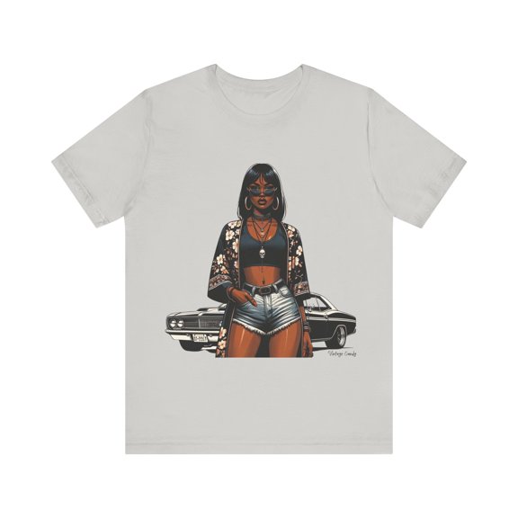 Beauty & A Street Car Women's Relaxed Fit Short-Sleeve Crewneck T Shirt