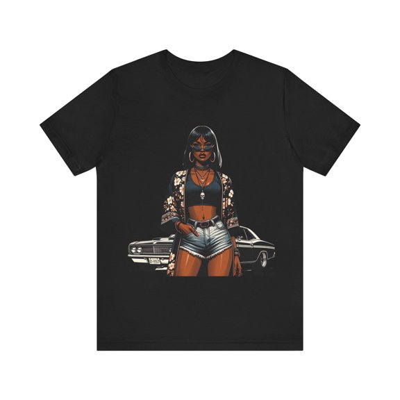 Beauty & A Street Car Women's Relaxed Fit Short-Sleeve Crewneck T Shirt