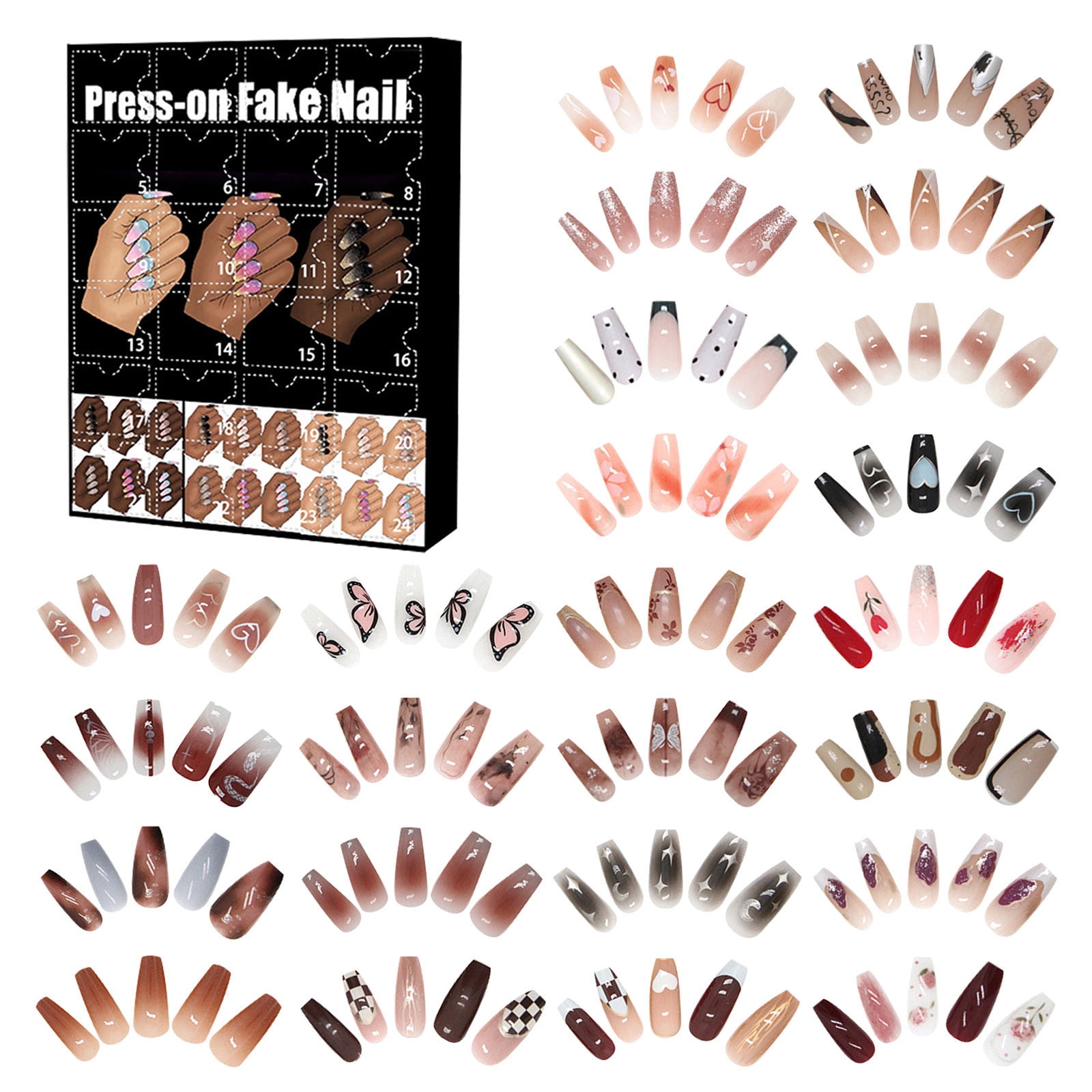 Beauty Advent Calendar 2024, 24 Colors Nail Advent Calendar, 24 Days