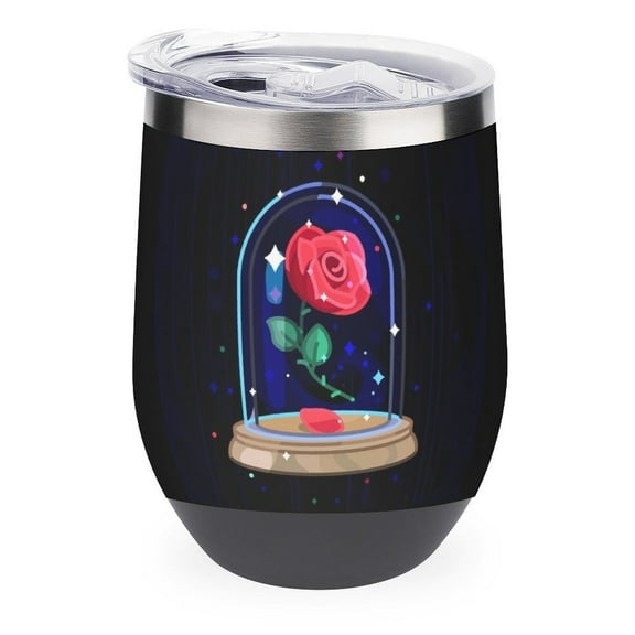 Beauty And Beast 12oz Wine Tumbler with lid Stainless Steel Travel Mugs Double Wall Insulated Travel Coffee Cup Wine Glasses One size