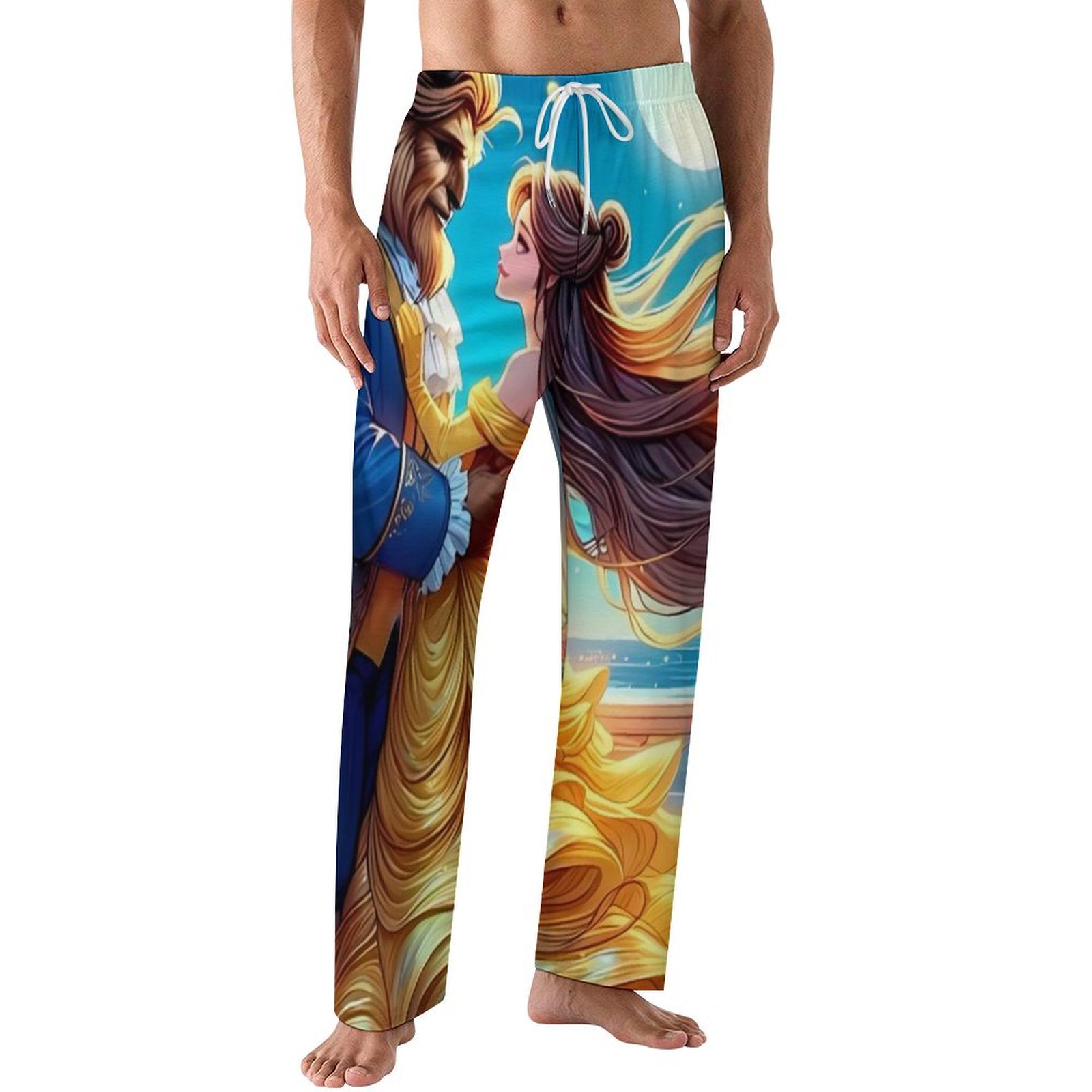 Beauty And Beast B Men's Pajama Pants Comfortable Sleep Bottoms Lounge