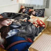 Beauty And Beast C Duvet Cover King&Queen Size Soft 3 Pieces Set 1 Duvet Cover and 2 Pillow Shams with Zipper Closure 86"x70"