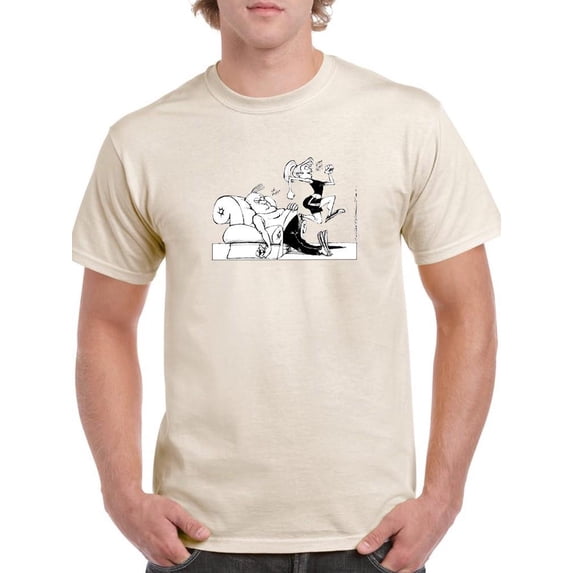 Beauty And Couch Potato T-Shirt Men -Wilfred Hildonen Designs, Male 3X-Large