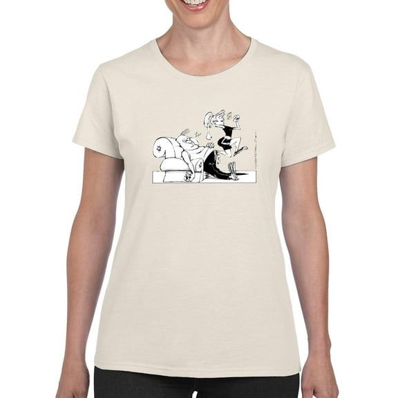 Beauty And Couch Potato T-Shirt Women -Wilfred Hildonen Designs, Female 3X-Large