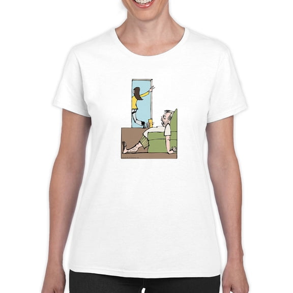 Beauty And Couch Potato. T-Shirt Women -Wilfred Hildonen Designs, Female 4X-Large