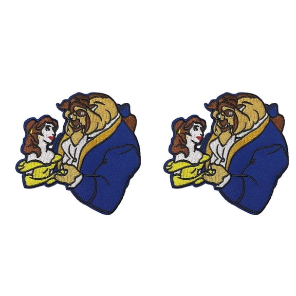 Beauty And The Beast 4 Inch Wide Iron On Set of 2 Patches