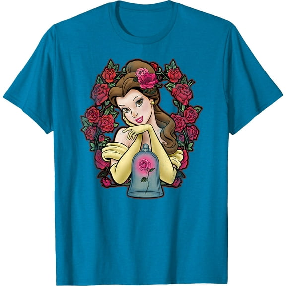 Beauty And The Beast Belle Roses Graphic DTG Print Unisex T-Shirt