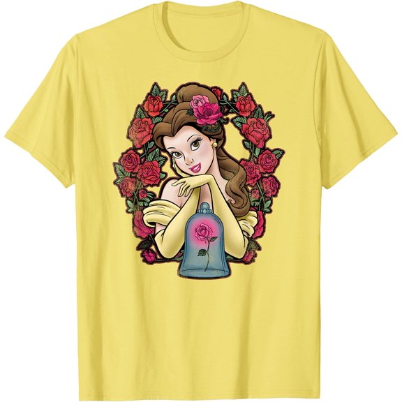 Beauty And The Beast Belle Roses Graphic DTG Print Unisex T-Shirt