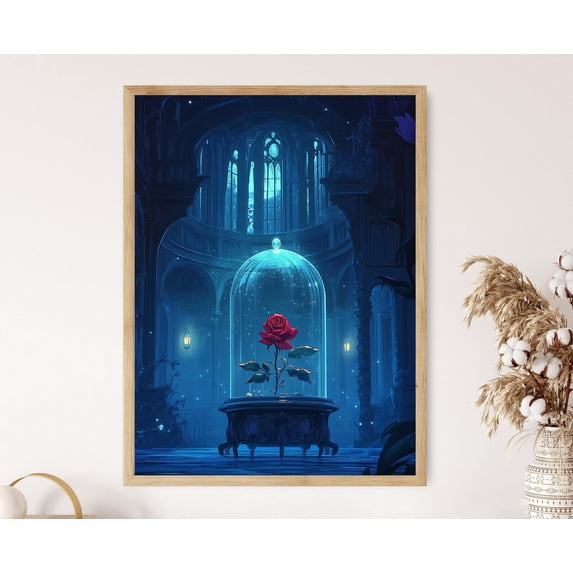 Beauty And The Beast Castle Art Print, Enchanted Rose Fantasy ...