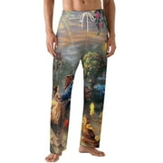 MZIUBIY Beauty And The Beast Men's Pajama Pants Ultra Lightweight Pjs Bottoms Sleepwear Bottom Pants with Pocket Drawstring