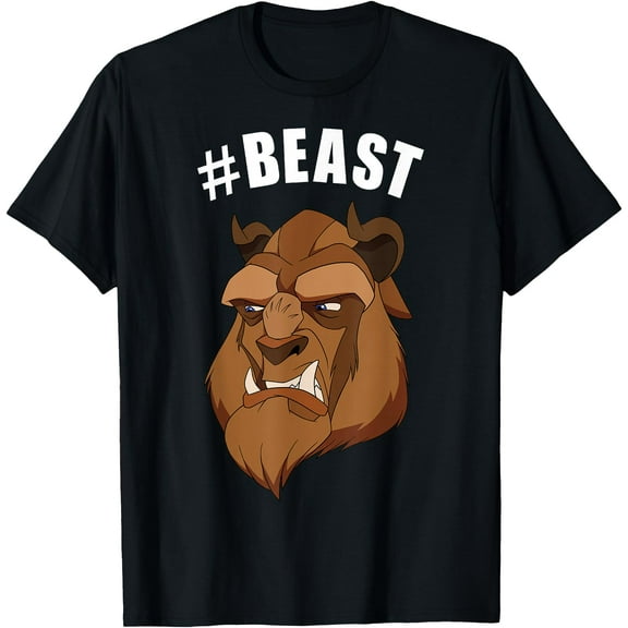 Beauty And The Beast Portrait DTG Print Unisex T-Shirt,Black Color,Size 3XL
