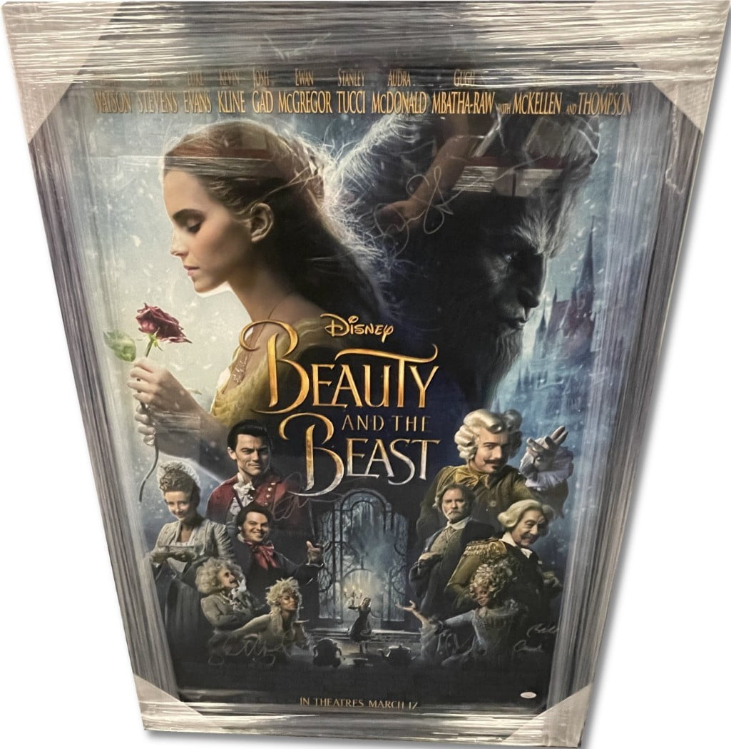 Beauty And The Beast Signed Cast Poster Emma Watson Dan Stevens +5 ...