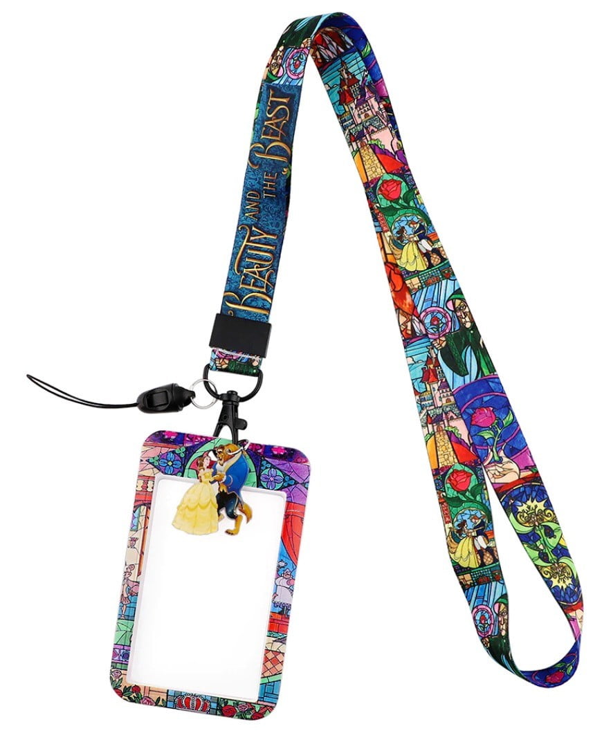 Beauty And The Beast Themed Lanyard With ID Holder Keychain