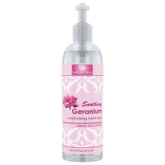 Beauty Aura Soothing Geranium 16 Oz Hand soap