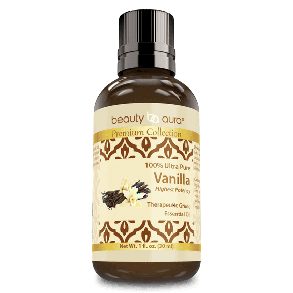Beauty Aura Vanilla Oil 1oz - Premium Collection (Ultra Strong Essential Oils)