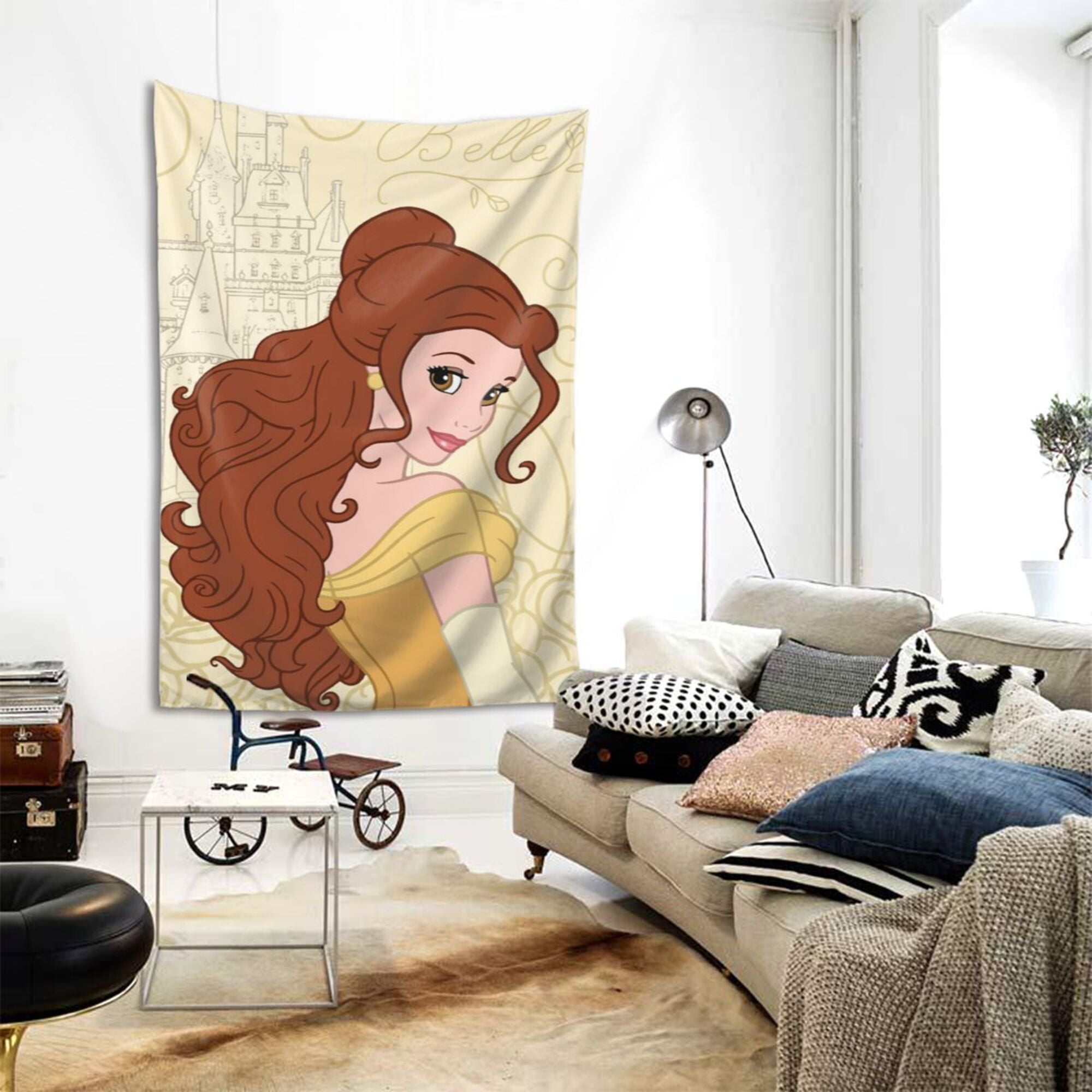 Beauty and the Beast Cartoon Tapestry Large Wall Art Tapestries