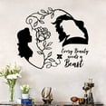 thumbnail image 1 of Beauty And The Beast Every Beauty Needs A Beast Beauty And Beast Portrait Silhouette Belle Disney Princess Disney Movie Vinyl Wall Art Sticker Decal Wall Decoration Home Room Design Size (20x20 inch), 1 of 3