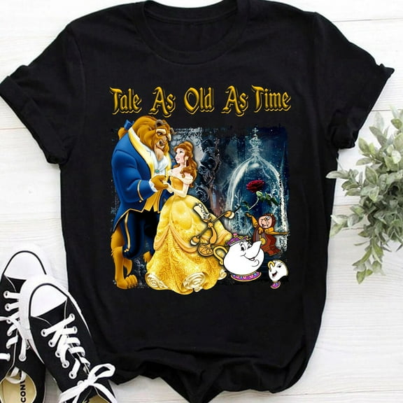 Beauty And The Beast Shirt, Belle Princess And The Beast Romantic Time Tee, Tale As Old As Time Princess Fairy Shirt, Valentine Couple Shirt, S-5Xl Shirt