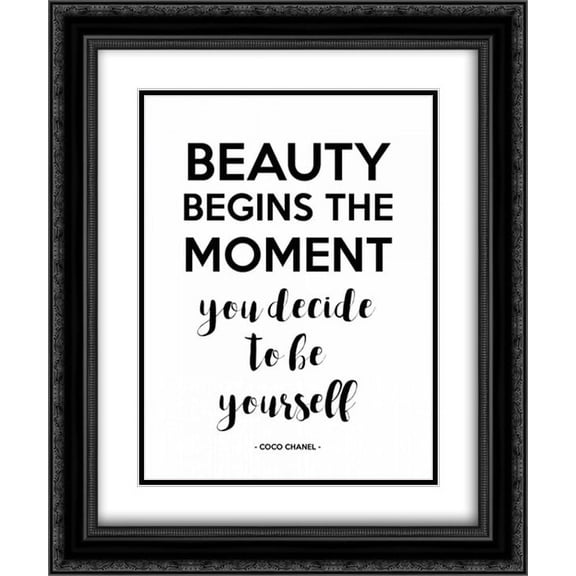 Beauty Begins 2x Matted 20x24 Black Ornate Framed Art Print by Z Studio