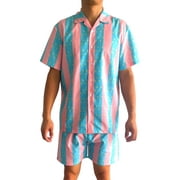 Beauty Boy 80's Dool Movie Ken Button Up Shirt and Shorts Set Beach Outfit Halloween Costume Cosplay