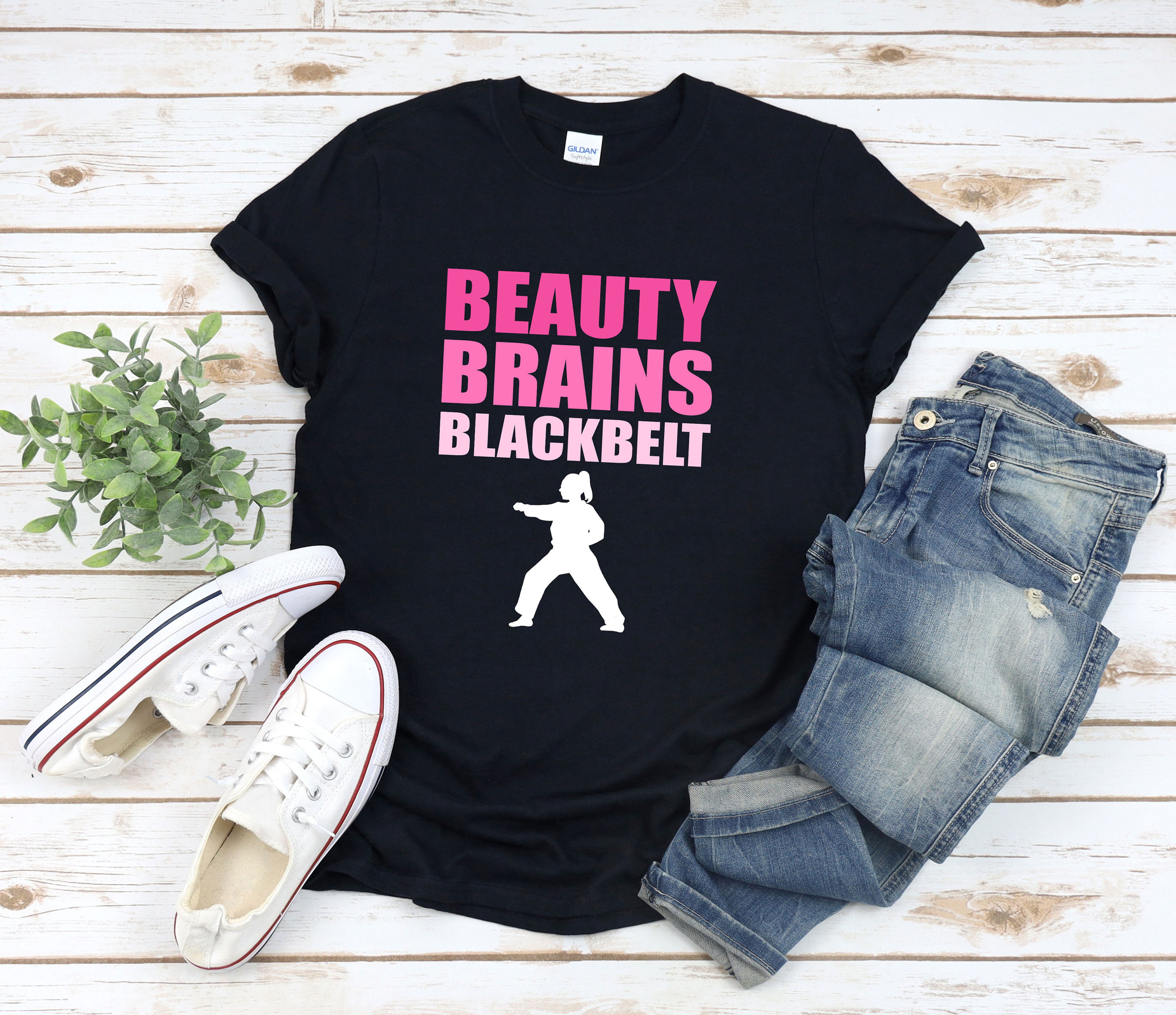 Beauty Brains And A Black Belt, Karate Shirt For Women, Karate Mom