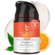Beauty by Earth Anti Aging Vitamin C Face Cream - USA Made with Organic & Natural Ingredients, Skin Brightening, Discoloration Correcting, 1.58 fl. oz