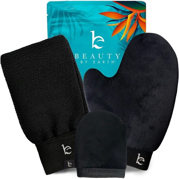 Beauty By Earth Self Tanner Exfoliation & Application Kit , 3 Piece Set