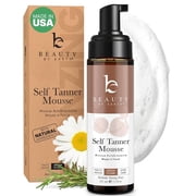 Beauty by Earth Natural Vegan Cruelty-free Self Tanner Mousse, Medium to Dark, 7.5 fl oz 222 ml